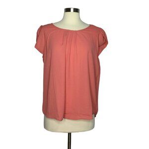 Haute Monde Women's Short Sleeve Blouse Orange Size X-Large‎ NWT